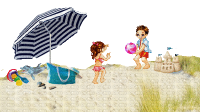 fond beach sea enfant - 免费动画 GIF