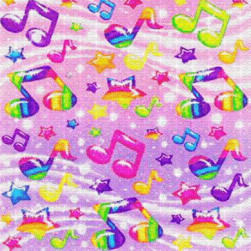 Lisa frank background music notes (creds to soave) - Free animated GIF