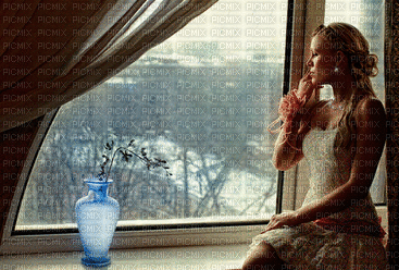 Female in window-NitsaP - Darmowy animowany GIF