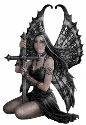 Kaz_Creations Gothic Woman Femme Angel - Free PNG
