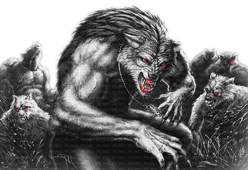soave deco fantasy gothic werewolf black white - δωρεάν png