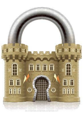 #middle-age #padlock #castle #illustration - безплатен png