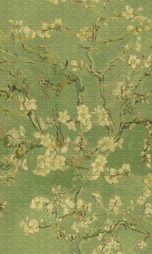 green flower painting background - Free PNG
