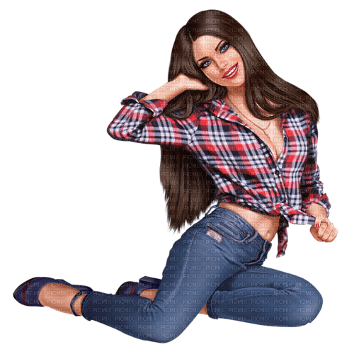Woman with jeans. Leila - PNG gratuit
