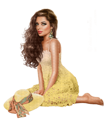 Woman gelb yellow - png gratuito
