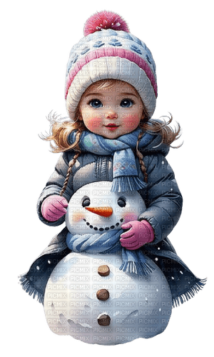 loly33 enfant bonhomme de neige - 無料png