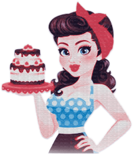 soave woman vintage rockabilly birthday cake blue - zdarma png