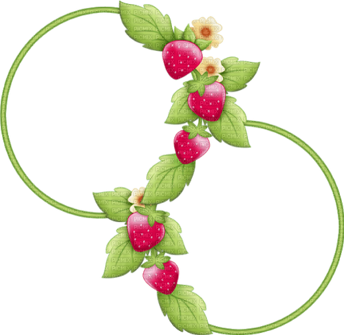 Frame Strawberry Red Green Charlotte - Bogusia - gratis png