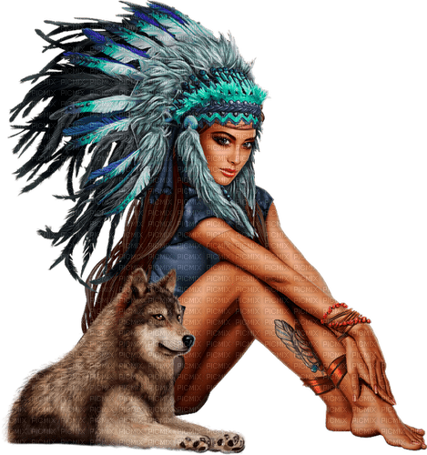 Indianer women. Native Indian women. Wolf. Leila - gratis png
