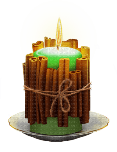 Bougie.Candle.Vela.Green.Victoriabea - png gratis