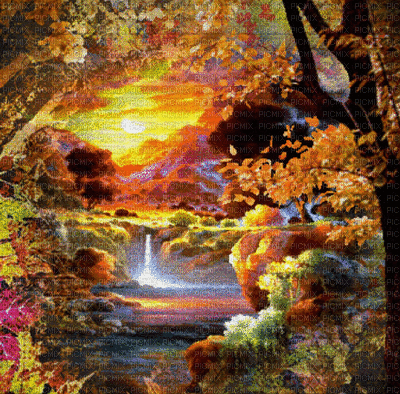 loly33 paysage fond automne - Δωρεάν κινούμενο GIF