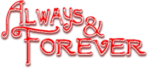 ALWAYS & FOREVER.Text.Red - PNG gratuit