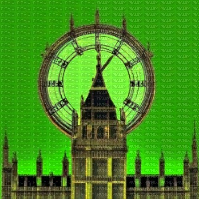 Big Ben Background in Green - png gratuito