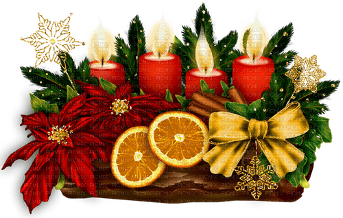 Christmas.Candles.Gold.Red.Green - gratis png