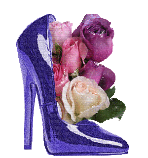 chaussure et rose - Бесплатный анимированный гифка