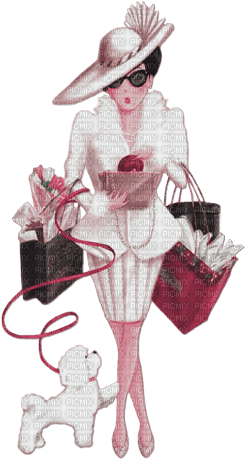 soave woman fashion shopping dog pink - zdarma png