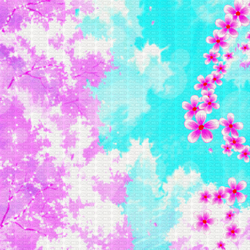 Di / BG. animated.flowers.spring.pink.blue.idca - Animovaný GIF zadarmo