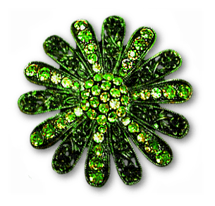 Gems.Jewels.Flower.Green - PNG gratuit