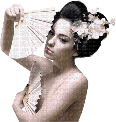 Kaz_Creations Woman Femme With Fan - 無料png