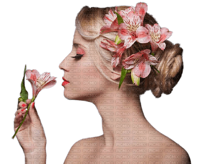 Kaz_Creations Woman Femme Flowers - 無料png