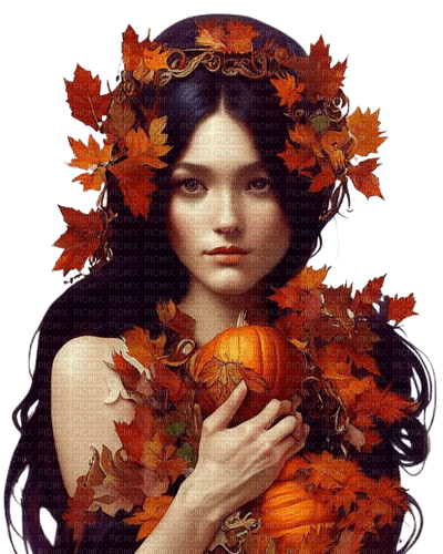 loly33 femme automne - 免费PNG
