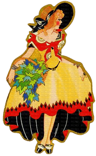woman in yellow dress - 免费PNG