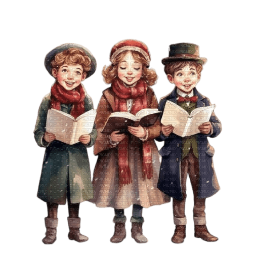 Christmas Victorian Carrol Choir singers - nemokama png