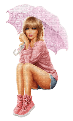 Kaz_Creations Woman Femme With Umbrella - 無料png