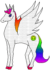 Rainbow Pixel Omega Alicorn - Безплатен анимиран GIF