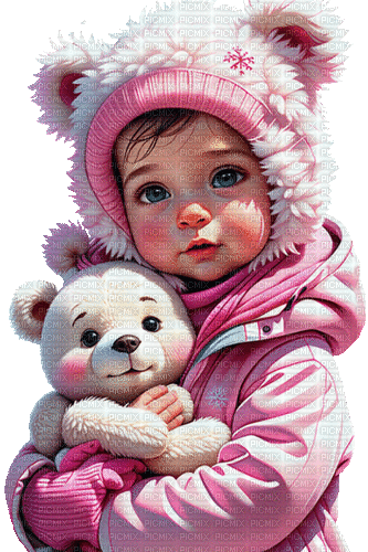 pink winter child kind milla1959 - Gratis geanimeerde GIF