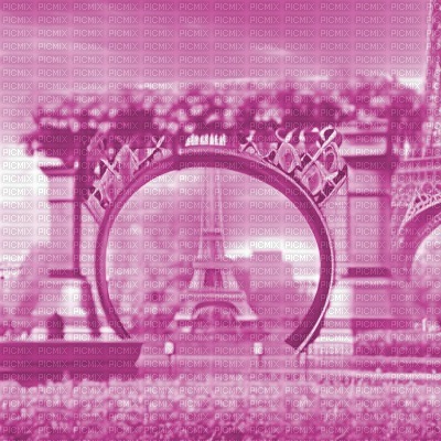 Pink Green Hill Zone with Eiffel Tower - Free PNG