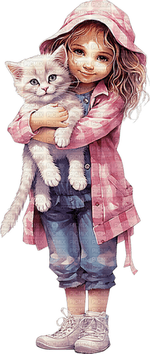 SM3 GIRL CAT SPRING PINK CUTE IMAGE - Free PNG