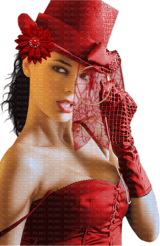 femme rouge - darmowe png