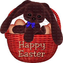easter bunny basket - GIF animé gratuit