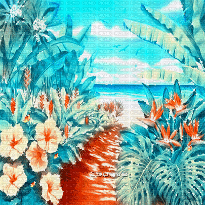 soave background animated summer tropical beach - Darmowy animowany GIF