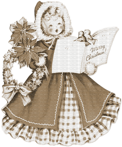 soave children girl vintage flowers christmas - png gratuito