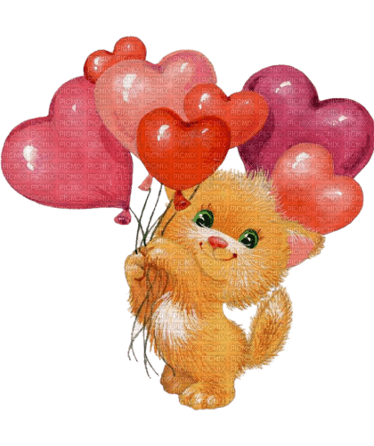 kikkapink deco scrap birthday cat balloon - zdarma png