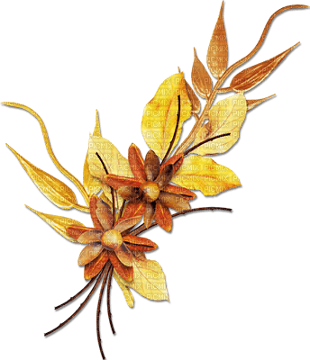 soave deco autumn scrap branch flowers yellow - δωρεάν png