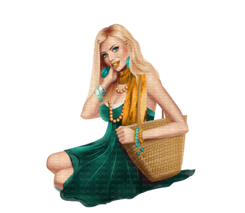 woman siting - 免费PNG
