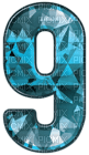 Kaz_Creations Numbers Blue Crystal 9 - PNG gratuit
