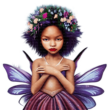 kikkapink winter fantasy girl fairy afro african - безплатен png