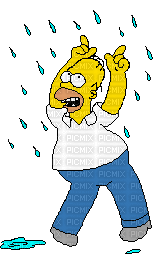 Homer sous la pluie - 免费动画 GIF