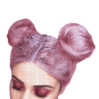 woman pink hair bp - bezmaksas png