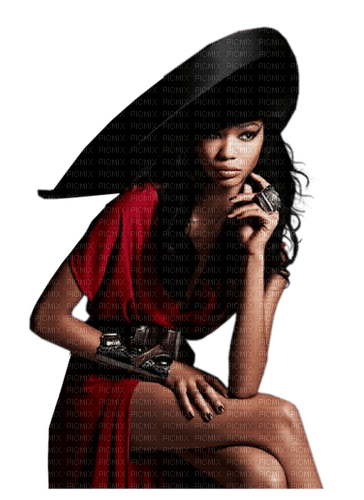 woman black red hat - бесплатно png