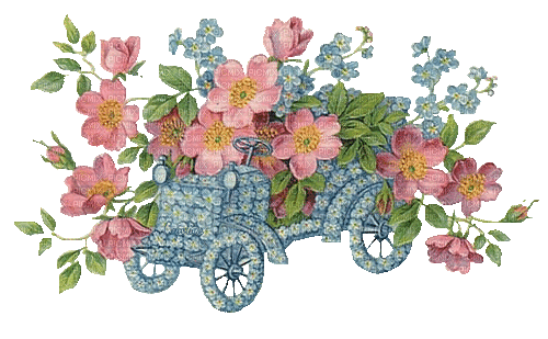 Auto, Blumen, Flowers - GIF เคลื่อนไหวฟรี
