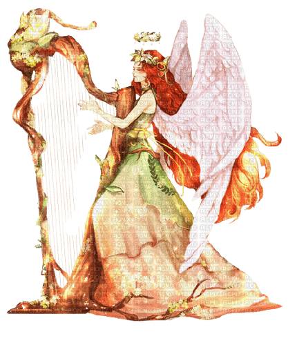 Kaz_Creations Angel-Playing-Harp - kostenlos png