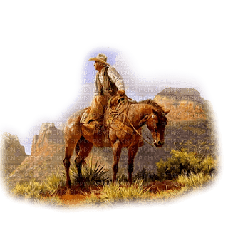 loly33 cowboy western landscape paysage - gratis png