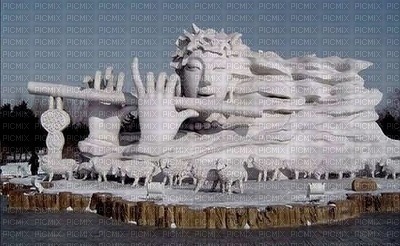 Marcia escultura de gelo fundo - png ฟรี