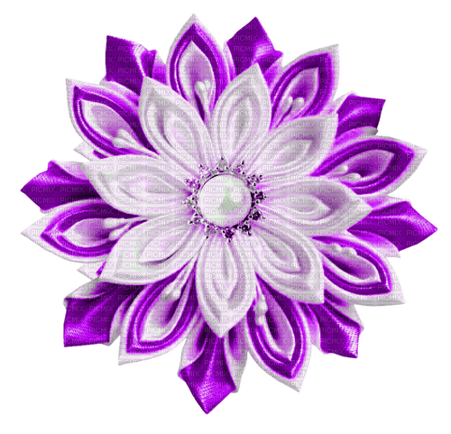Pearl.Fabric.Flower.White.Purple - 免费PNG
