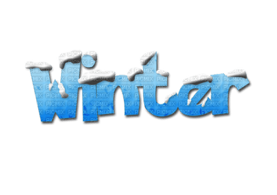 text winter hiver blue snow neige - PNG gratuit